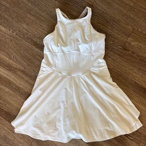Lululemon Court Crush Tennis Dress Everlux Shorts Tank Pockets 12 White Lulu